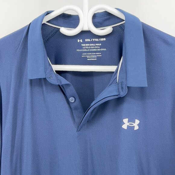 Under Armour Polo Shirt XXL – Navy Blue Performance Wear - Picture 2 of 9